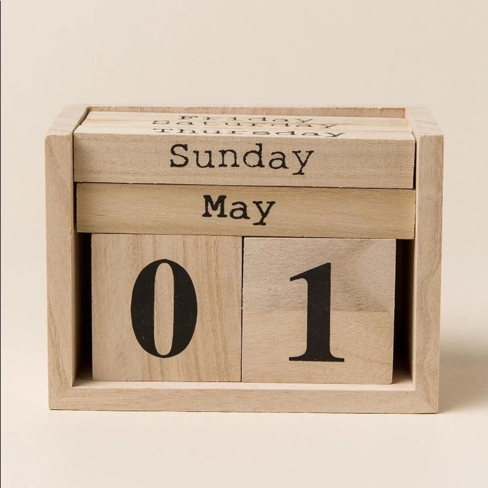 Wood Perpetual Calendar Blocks